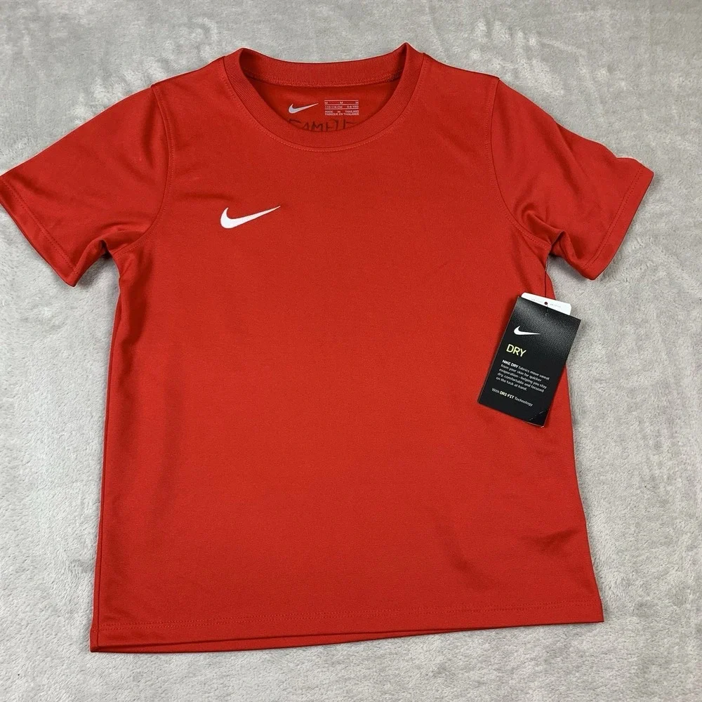 New Nike Soccer Shirt Youth/Child Unisex Medium Red AH5487 Sample - Picture 2 of 7